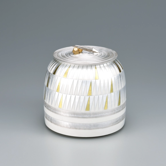 Gold and Silver Container with Lid "Lunar Halo"