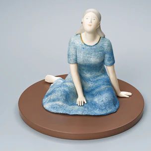 木彫木目込「行く雲」