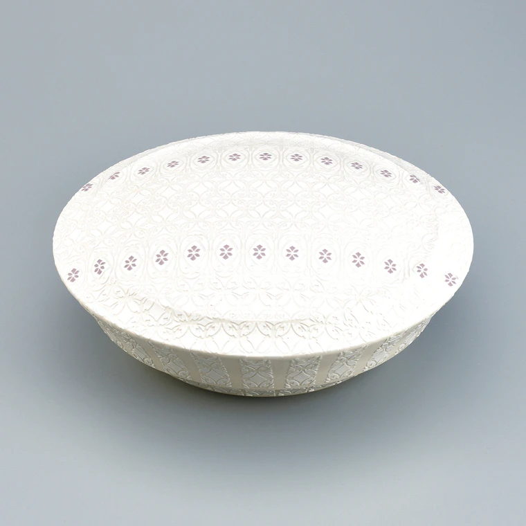 photo Pottery Box with Colored Clay and Katazome (Stencil Dyeing)