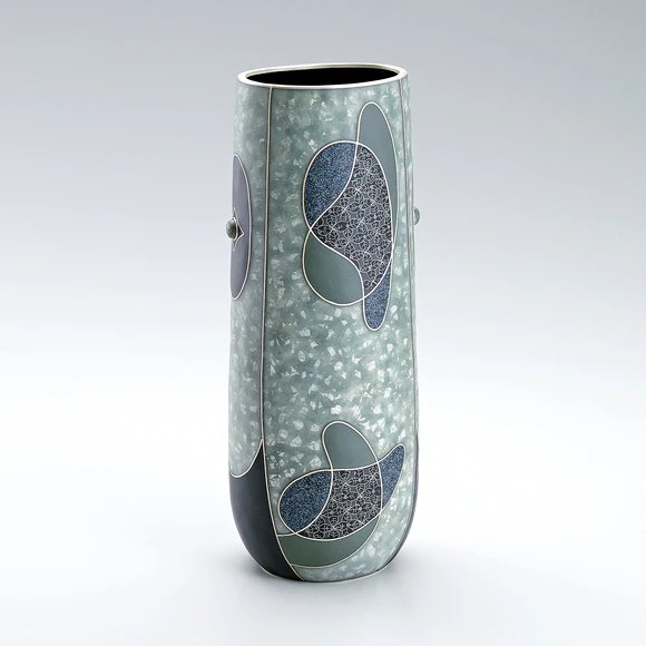 銀張有線七宝花器「水光華」