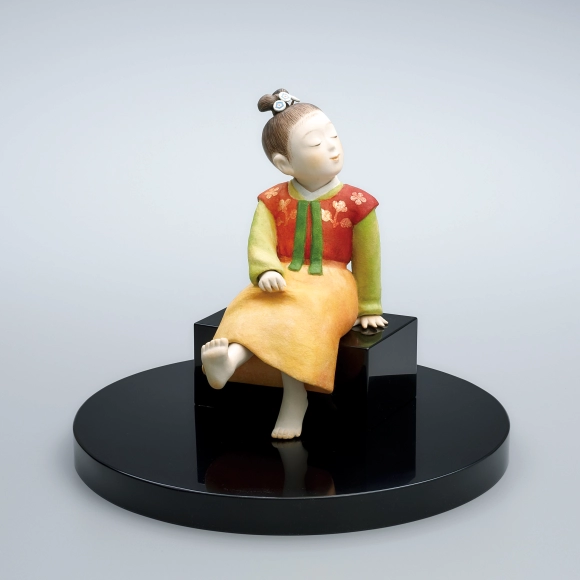 Wood Sculpture Covered with Paper "Spring Sunshine"
