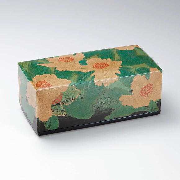 Box of Rantai (Woven Bamboo Base) with Design in Kinma "Fried Egg Tree"