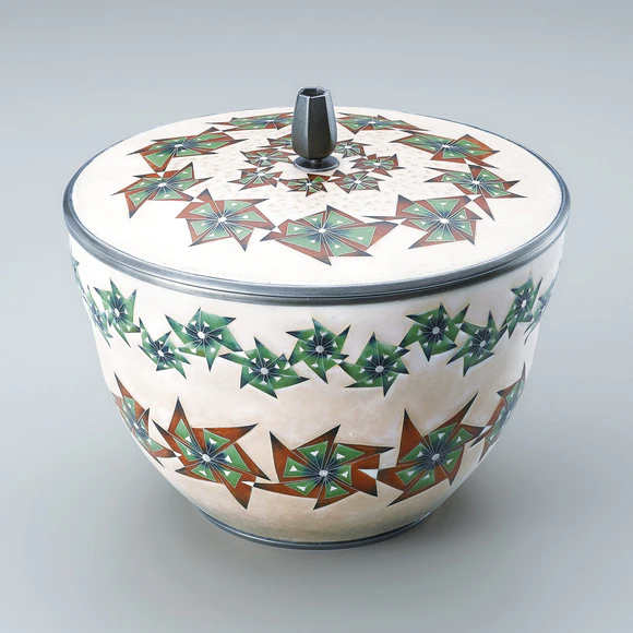 Cloisonne Tea Ceremony Fresh Water Jar "Wind Flower"