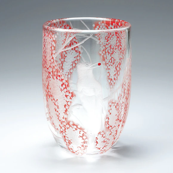 グラヴィールカワセミ文花器(後閑 博明)｜ギャラリージャパン