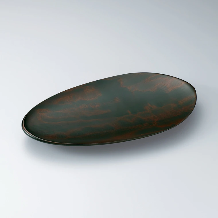 photo Food Vessel of Horse Chestnut Wood Finished in Wiped Urushi