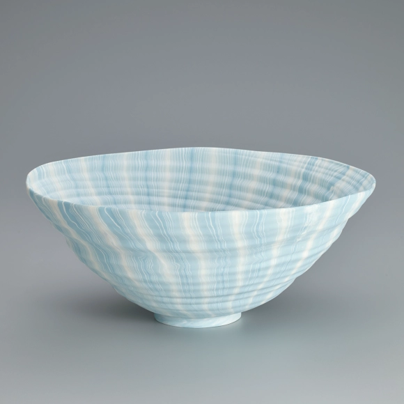 Translucent Porcelain Marbled Bowl "afterimage"