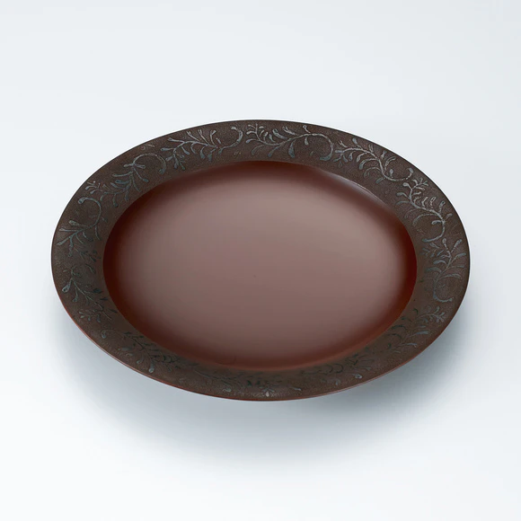 Kanshitsu Flat Dish with Tetsusabinuri