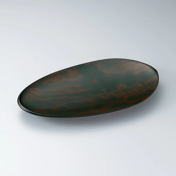 Food Vessel of Horse Chestnut Wood Finished in Wiped Urushi