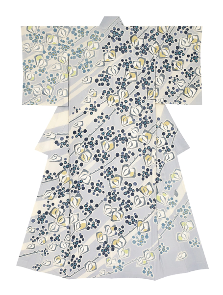Formal Kimono with Design in Yūzen Dyeing "Catbrier"