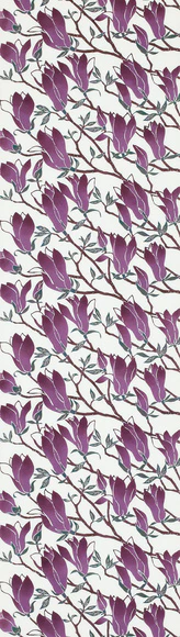 Obi Sash with Design in Stencil Resist Picture Dyeing "Magnolia"