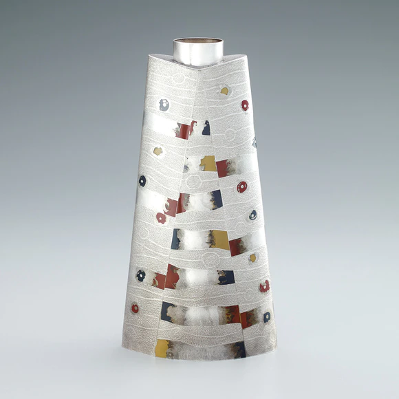 Flower Vessel with Stirred Design "Evening Calm"