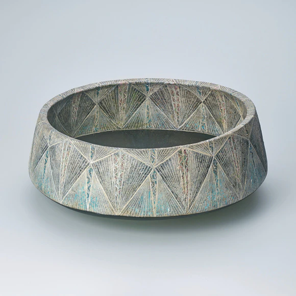彩泥象嵌平鉢(羽鳥 惠子)｜ギャラリージャパン