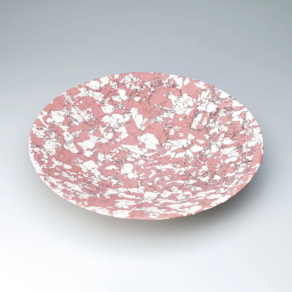 Large Dish with Design in Marbling "Red Marble"