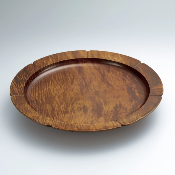 Tray of Maple Wood Finished in Wiped Urushi