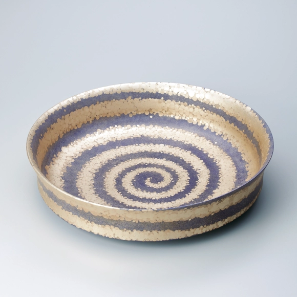 Flat Bowl with Overglaze Enamel and Silver Decoration "COSMO"