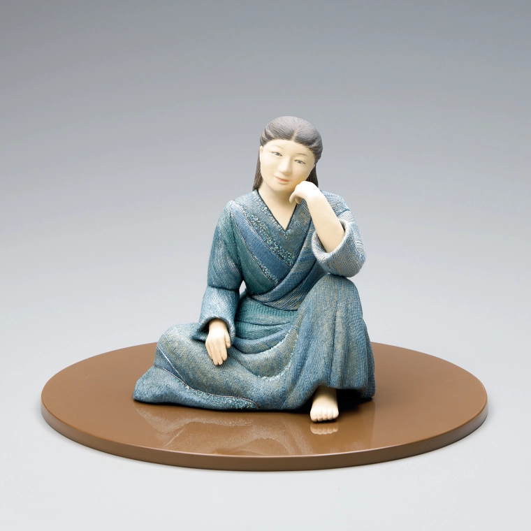 photo Wood Sculpture Covered with Cloth in Kimekomi Method "Brooklet"