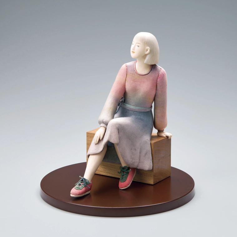 photo Wood Sculpture Covered with Cloth in Kimekomi Method "Hope"