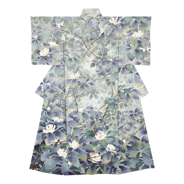 photo Formal Kimono with Design in Yūzen Dyeing "Magnolia"