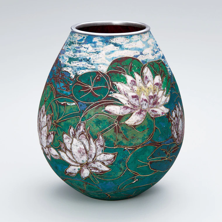 photo Opaque Cloisonne Jar "Patch of Blue Sky"