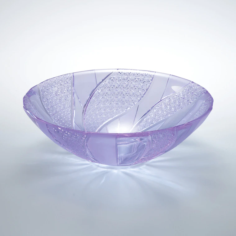 photo Light Purple Cut Glass Bowl