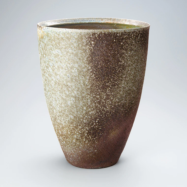 photo Cylindrical Flower Vessel with Kiln Mutation Effects