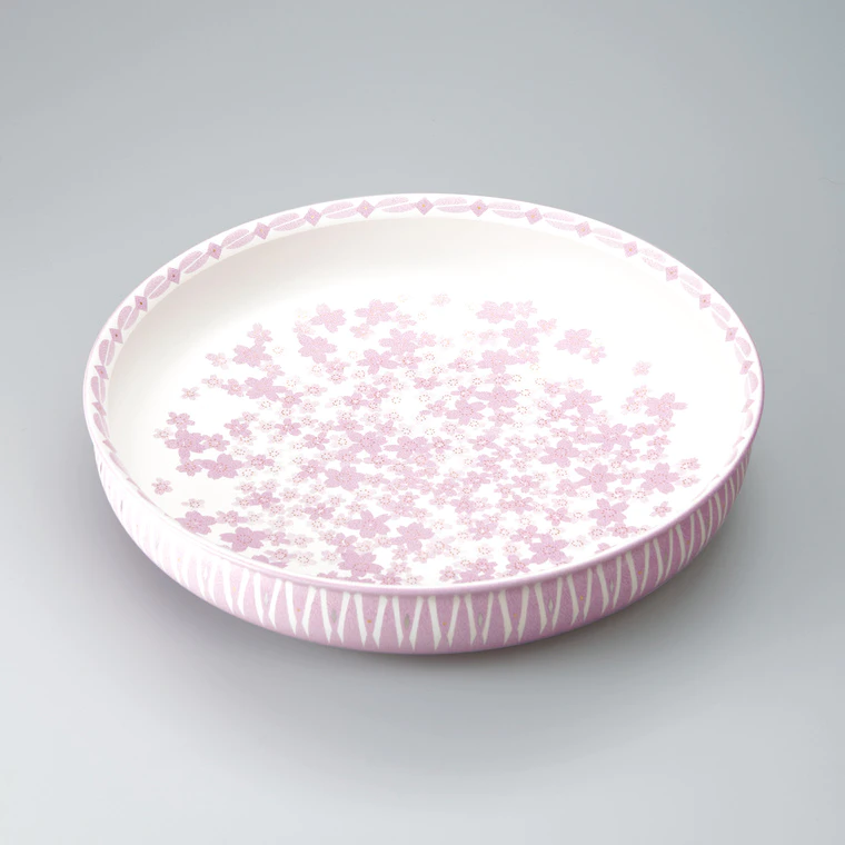 写真:金彩正燕支桜文銅羅鉢