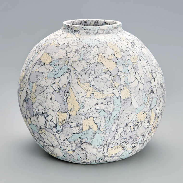 photo Large Jar with Design in Marbling "Moon: Sea of Silence"