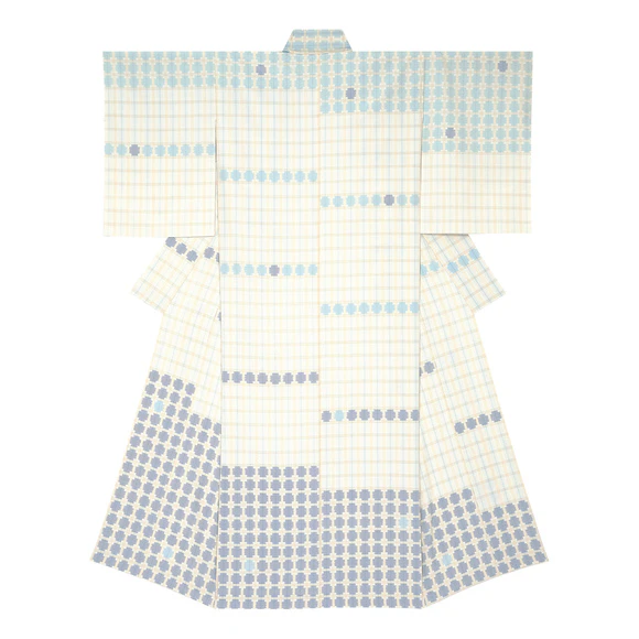 Kimono with Kasuri "Blue Symphony"