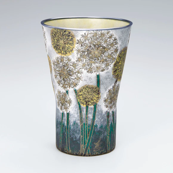 Opaque cloisonne flower Vessel "Hazy Spring"