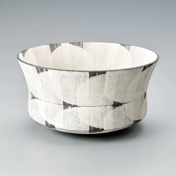 Deep Bowl with White Slip Decoration