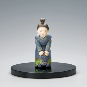 木彫和紙貼「小さき命の輝き」