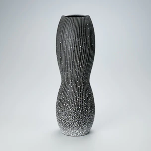 Jar with Colored Slip and Inlay "Night Wind Snow"
