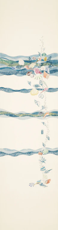 photo Yūzen Summer Obi Sash "Shimmering"