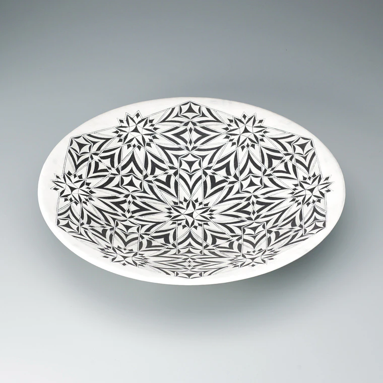 photo Bowl with Geometric and Line Design