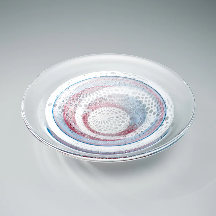 photo Blown Glass Plate "Uroko (Scales)"