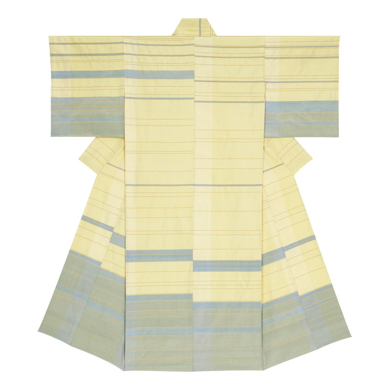 photo Plant-dyed and Indigo-dyed Kimono with Dragonfly Pattern