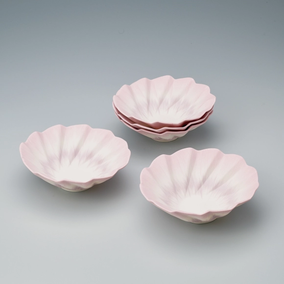 Set of Bowls with Marbled Design and Gradation
