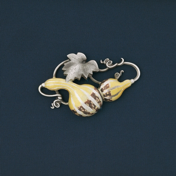 Brooch in Shape of Decorative Pumpkin