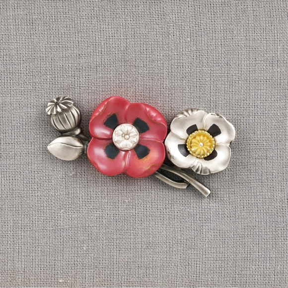 Metal Fitting in Shape of Poppy