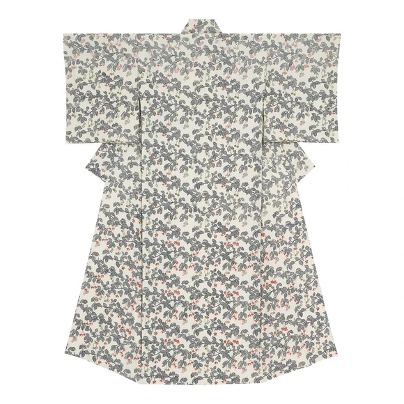 Kimono with Design in Stencil Resist Picture Dyeing 