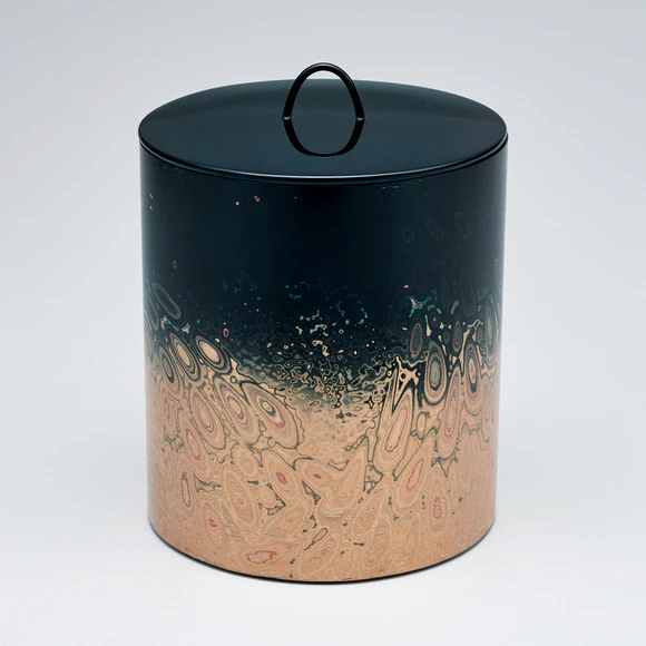 Tea Ceremony Fresh Water Jar with Design in Kinma "Vague"