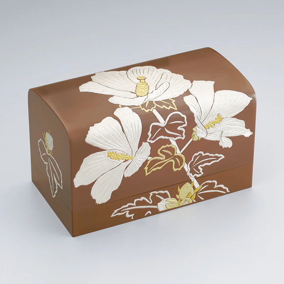 Copper Box with Althea Design in Engraved Damascene Inlay