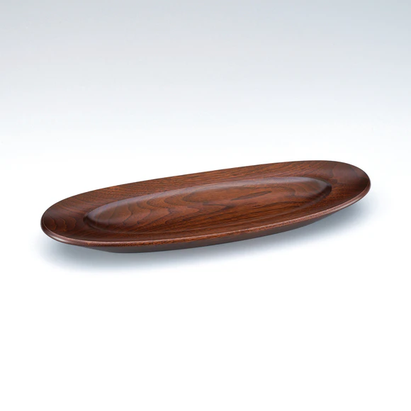 Serving Vessel with Walnut and Wiped Urushi