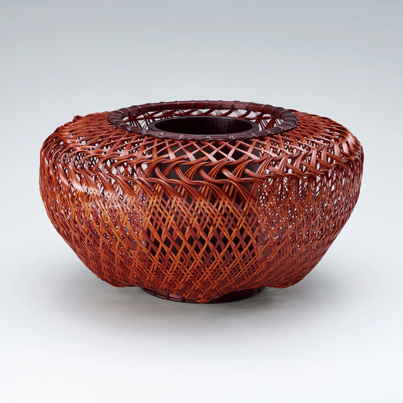Flower Basket with Flat-split Clematis Weave 