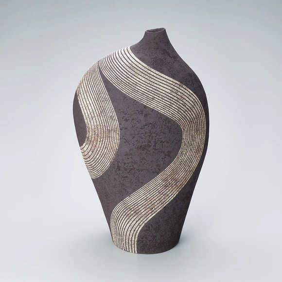 彩泥線紋花器(佐藤 漣)｜ギャラリージャパン