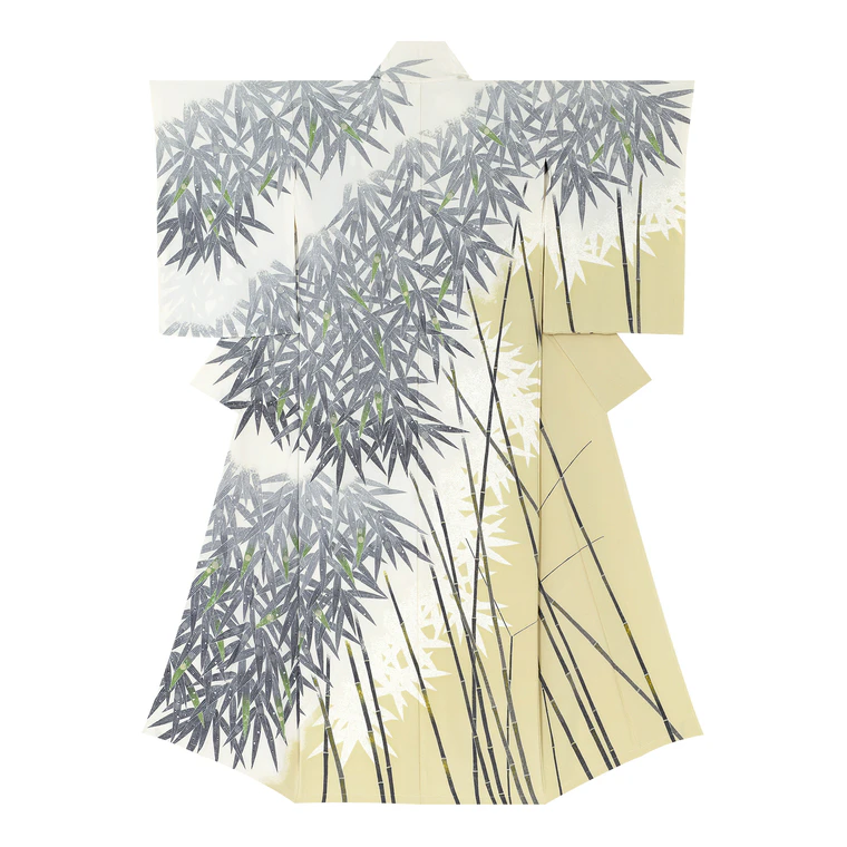 photo Formal Kimono with Design in Yūzen Dyeing "Bamboo Grove"