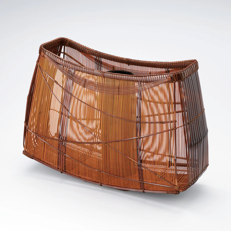 photo Flower Basket of Amoked Bamboo "Waterside"