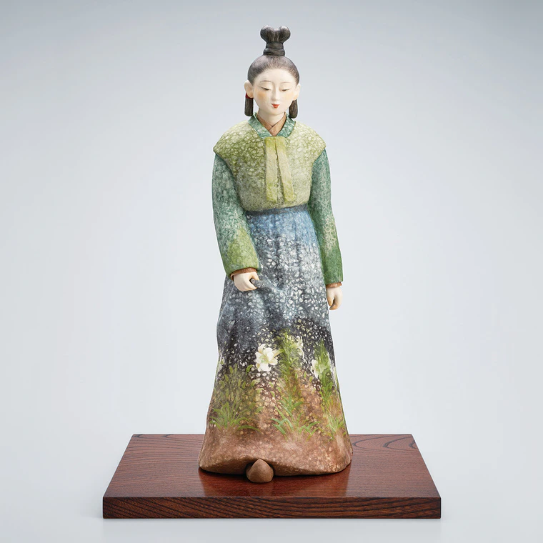photo Wood Sculpture Covered with Paper "Flowers in the Meadow"