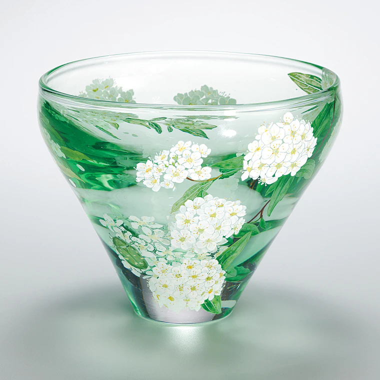 photo Vessel with Enamel Painting "Spirea"