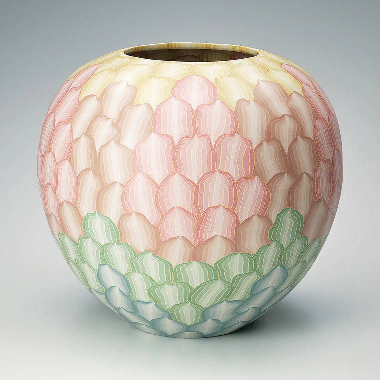 photo Large Marbled Ware Jar with Muku Tree Ash Glaze